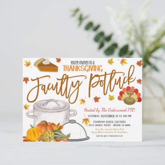Erntedank Faculty Potluck Einladung (Stehend Vorderseite)