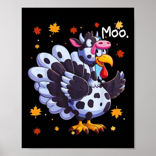Erntedank Fake Türkei Mow Kopf Funny Fall Poster (Vorne)