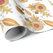 Erntedank Fall Acorn Wasserfarbe Geschenkpapier (Rolleneckpunkt)