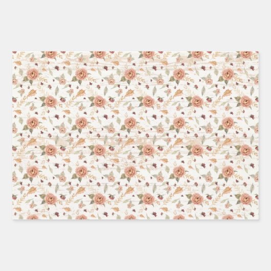 Erntedank Fall Butterfly BOHO Blumenherbst Geschenkpapier Set (Vorderseite 2)