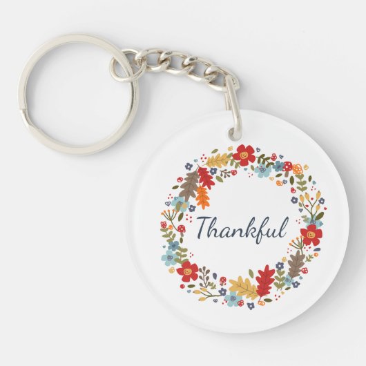 Erntedank Fall Dankenswerter Kämpfer Roter Zuhause Schlüsselanhänger (Vorderseite)