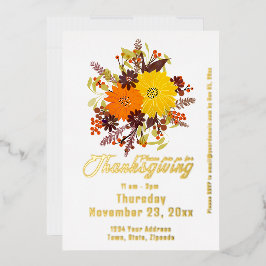 Erntedank Fall Floral Botanisch Folieneinladung