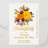 Erntedank Fall Floral Botanisch Folieneinladung (Vorderseite)