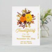 Erntedank Fall Floral Botanisch Folieneinladung (Stehend vorne)