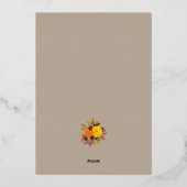 Erntedank Fall Floral Botanisch Folieneinladung (Rückseite)