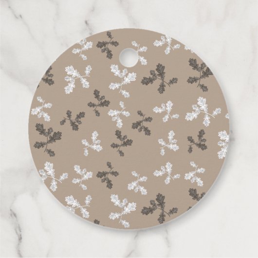 Erntedank Fall Foliage Blätter Braun Kariert Geschenkanhänger (Rückseite)