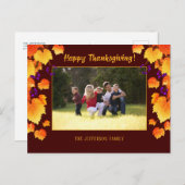 Erntedank Fall Foliage Orange Gold Blätter Foto Postkarte (Vorne/Hinten)