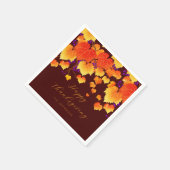 Erntedank Fall Foliage Traube Orange Gold Blätter Serviette (Ecke)