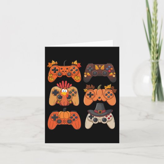 Erntedank Fall Gaming Controller Türkei Funny Karte (Vorderseite)