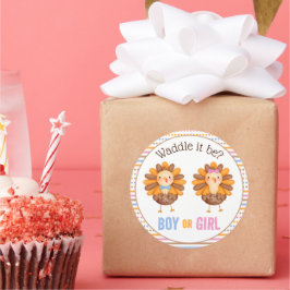 Erntedank Fall Gender-Offenlegung Türkei Runder Aufkleber