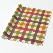 Erntedank Fall Gingham Kariert Tartan Geschenkpapier (Ungerollt)