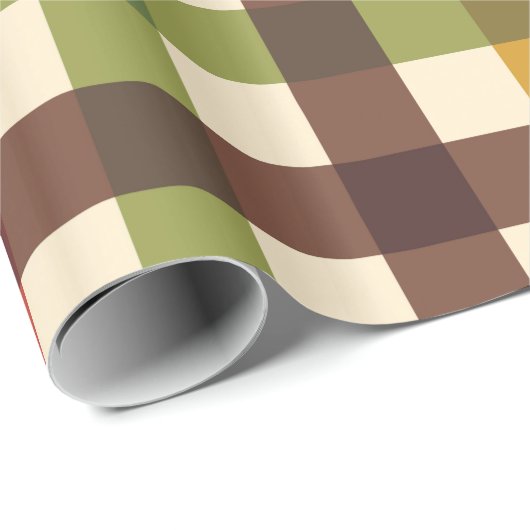Erntedank Fall Gingham Kariert Tartan Geschenkpapier (Rolleneckpunkt)