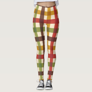 Erntedank Fall Gingham Kariert Tartan Leggings