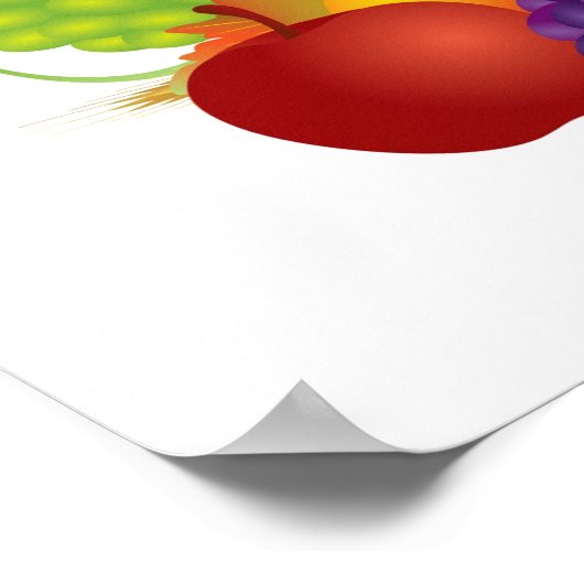 Erntedank Fall Harvest Cornucopia und Türkei Poster (Ecke)