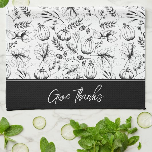Erntedank Fall Harvest Danke Geschirrtuch (Gefaltet)