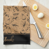 Erntedank Fall Harvest Danke Geschirrtuch (Viertel Falte)