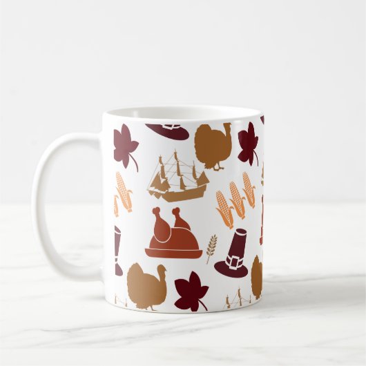 Erntedank-Fall-Herbst-Ernte-Muster Kaffeetasse (Links)