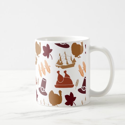 Erntedank-Fall-Herbst-Ernte-Muster Kaffeetasse (Rechts)