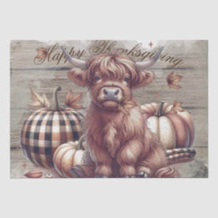 Erntedank Fall Highland Cow Seidenpapier