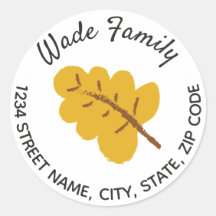 Erntedank Fall Leaf Address Umschlag Aufkleber