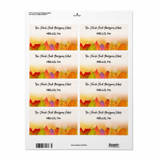 Erntedank Fall Leaf-Markierung für das Papieretike (Vorne)