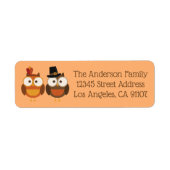 Erntedank Fall Owls Rücksendeadressen-Aufkleber (Vorne)