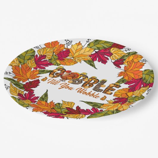 Erntedank Fall Pappteller (Schrägansicht)