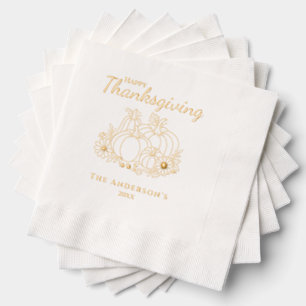 Erntedank Fall Pumpkin Bloral Personalisiert Servietten Mit Folie