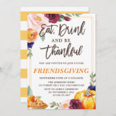 Erntedank Fall Pumpkin Einladung (Vorne/Hinten)