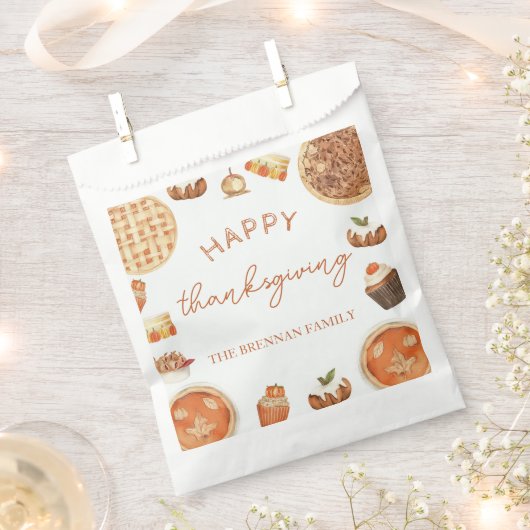 Erntedank Fall Pumpkin Pie Gefälttasche Geschenktütchen (Ausgeschnitten)