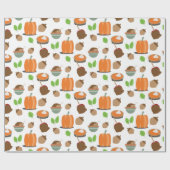 Erntedank Fall Pumpkins Food Geschenkpapier (Flach)