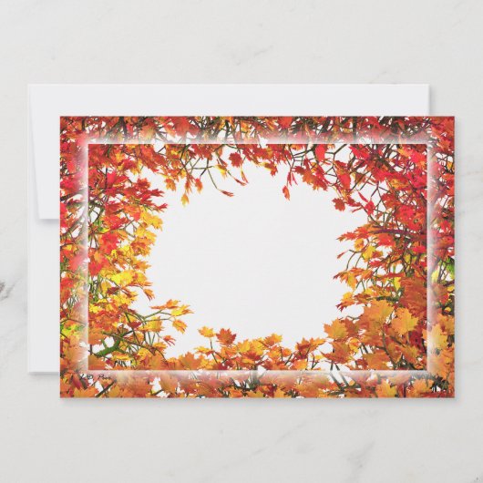 Erntedank Fall Tree Circle Einladung (Rückseite)