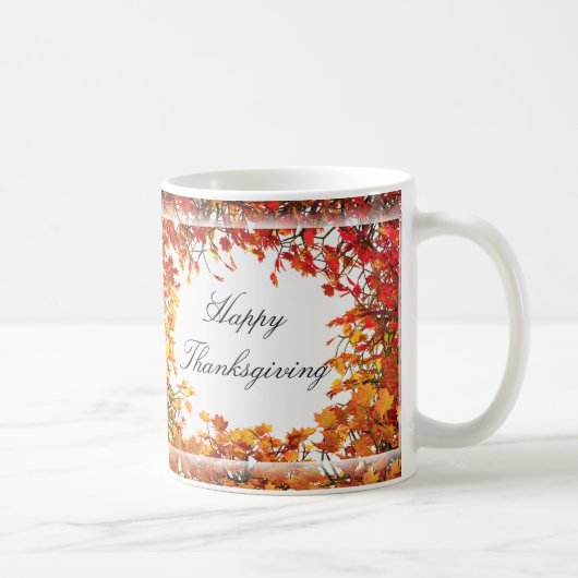 Erntedank Fall Tree Circle Kaffeetasse (Rechts)