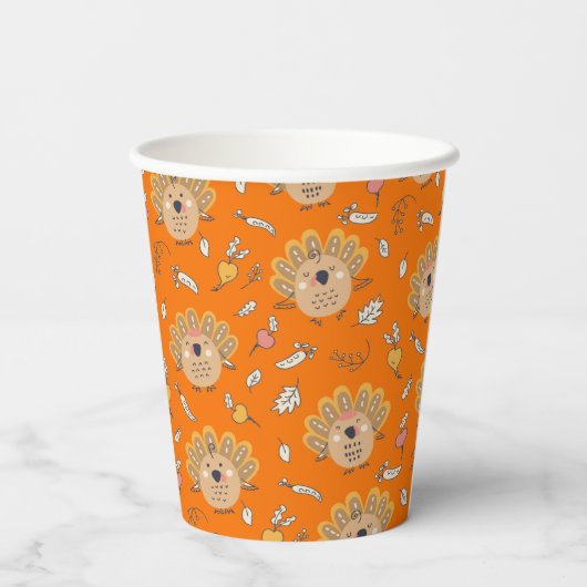 Erntedank Fall Türkei Pappbecher (Rückseite)