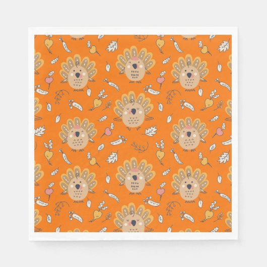 Erntedank Fall Türkei Serviette (Vorderseite)