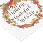 Erntedank Fall Wreath dankbar dankbar, gesegnet Kurzer Tischläufer (Ecke)