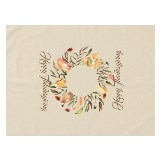 Erntedank Fall Wreath Tablececue Tischdecke (Vorderseite (Horizontal))