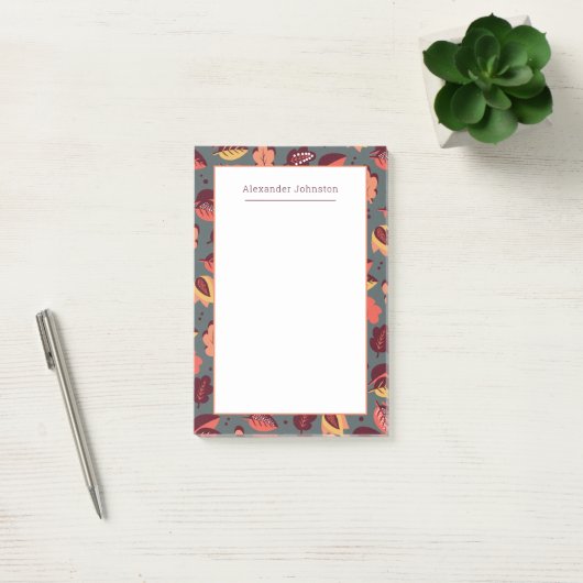 Erntedank Fallende Blätter Art Déco Herbst Post-it Klebezettel (Büro)