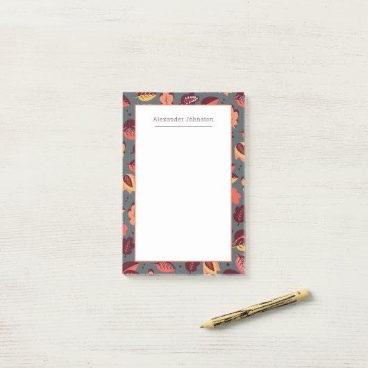 Erntedank Fallende Blätter Art Déco Herbst Post-it Klebezettel (Auf Schreibtisch)