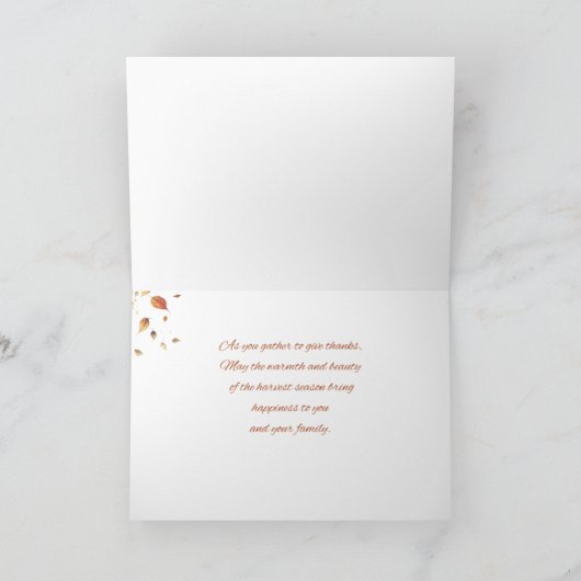 Erntedank Fallende Blätter Karte (Innenseite)