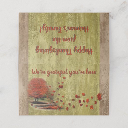 Erntedank Fallende Blätter Landschaft Platzkarte (Außenseite Aufgefaltet)