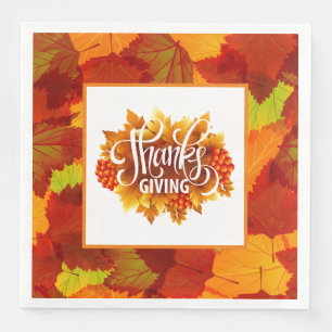 Erntedank Fallende Blätter Serviette