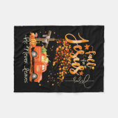 Erntedank Familie Herbst Christliche Hallowee Fleecedecke (Vorderseite (Horizontal))
