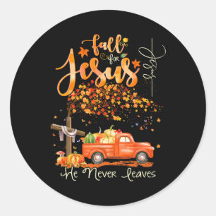 Erntedank Familie Herbst Christliche Hallowee Runder Aufkleber