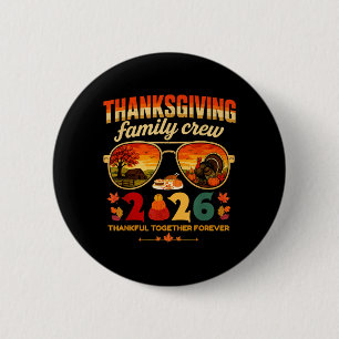 Erntedank Familien Crew 2026 Lustige Turkey Sungle Button