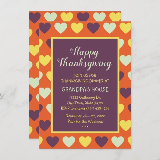 Erntedank Familienessen individuelle Einladung (Vorne/Hinten)