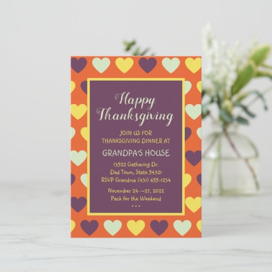 Erntedank Familienessen individuelle Einladung (Stehend Vorderseite)