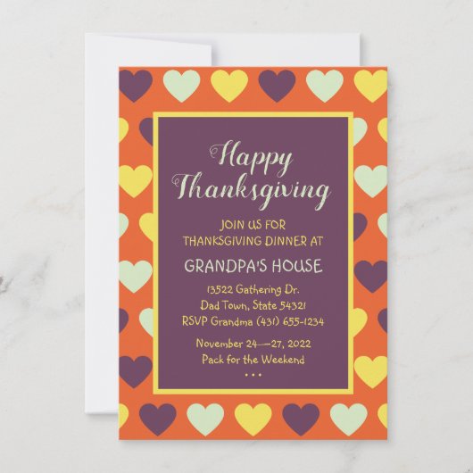 Erntedank Familienessen individuelle Einladung (Vorderseite)