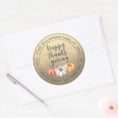 Erntedank Familienname Rücksendeadresse Gold Runder Aufkleber (Umschlag)