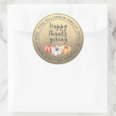 Erntedank Familienname Rücksendeadresse Gold Runder Aufkleber (Tasche)